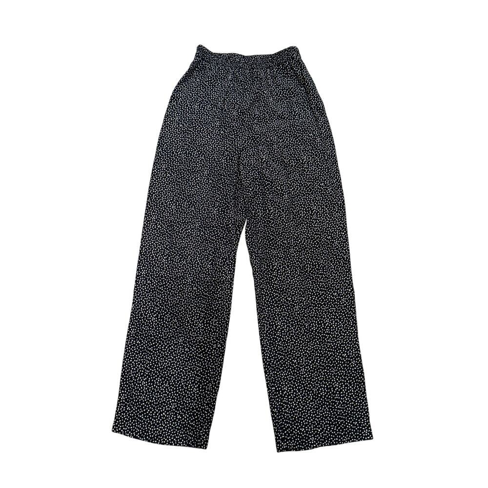 Vintage Talbots Black White Polka Dot Wide Leg Pants Coastal Chic 6 Old Money